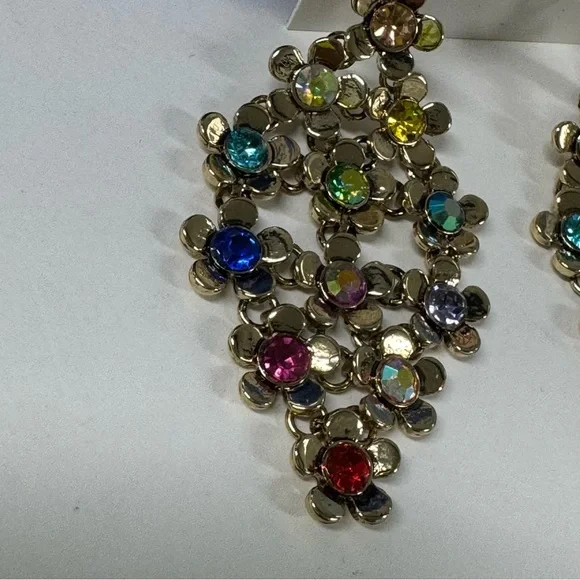 🌸SUPER SALE! BETSEY FLORAL CRYSTAL EARRINGS - Picture 4 of 8